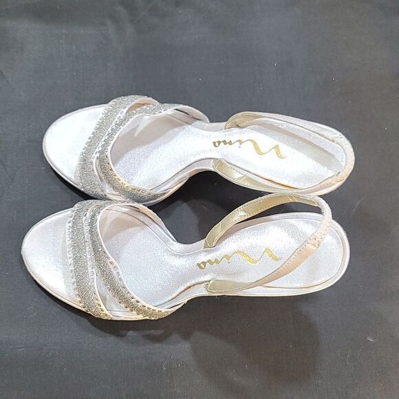 NINA GETAWAY SEQUIM EMBROIDERY LUSTER WOMEN'S HEELS SANDAL R3 - Picture 7 of 14
